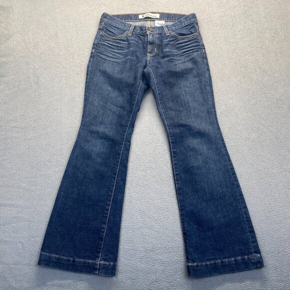 Gap Jeans Womens 2‎ Boot Cut Long Lean Mid Rise Dark Wash Denim Stretch 30x29 - Picture 1 of 9